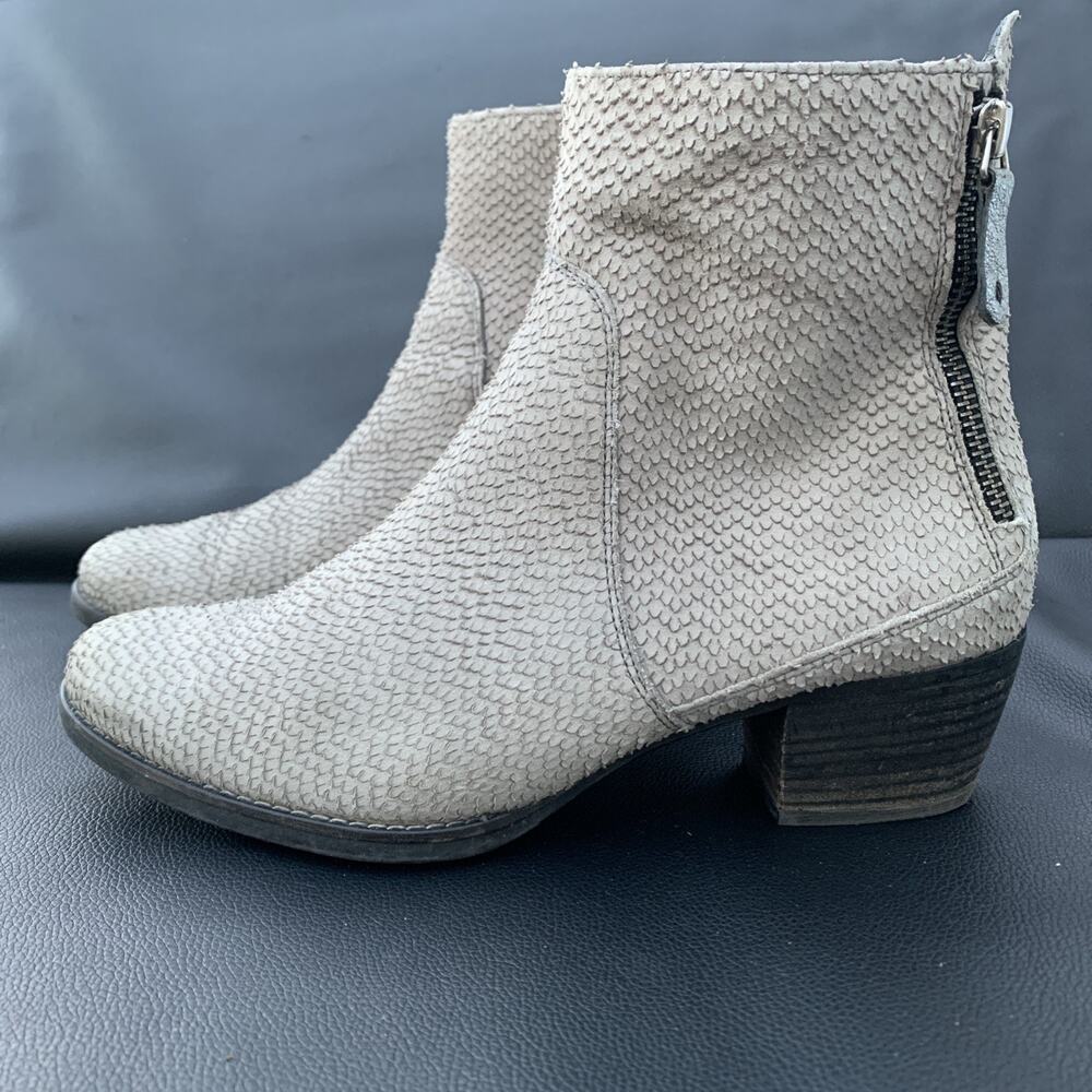 Paul Green Genuine Leather Ankle Boots Gray Sz USA Womens 8 Or Uk 5.5
